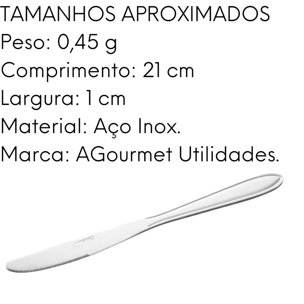 Faca de Mesa América Inox com 21,2 cm. América