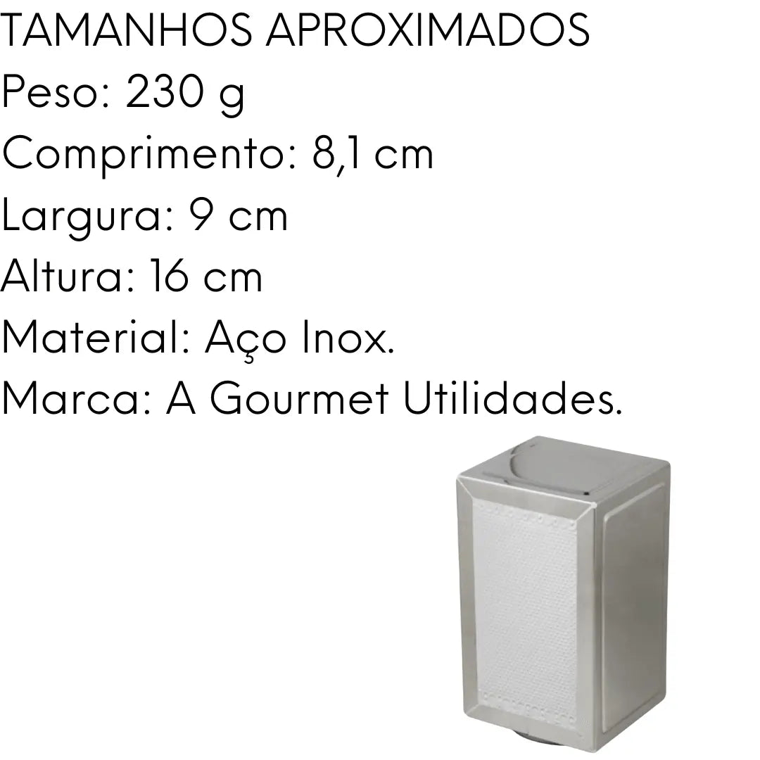 Porta Guardanapo TV em Aço Inox com 16 cm. Alissan