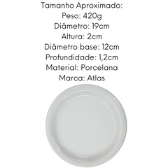 Prato para Sobremesa Pequi Branco 19cm.