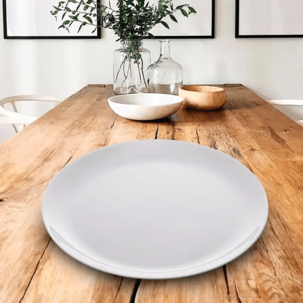 Prato Raso Opalino Vidro Branco 25 Cm Lyor