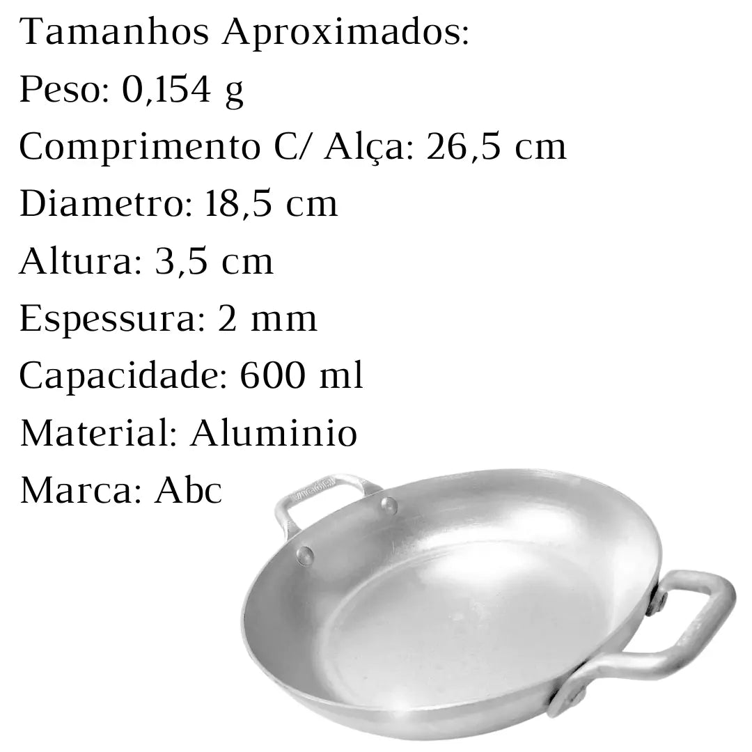 Frigideira Pergaminho em alumínio C/ Alça N°18 ABC