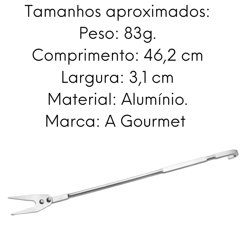Garfo Hotel 2 Dentes Alumínio Profissional 46,2 cm ABC