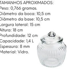 Porta Mantimentos Pote C/ Tampa Pietra 1,4L Lyor