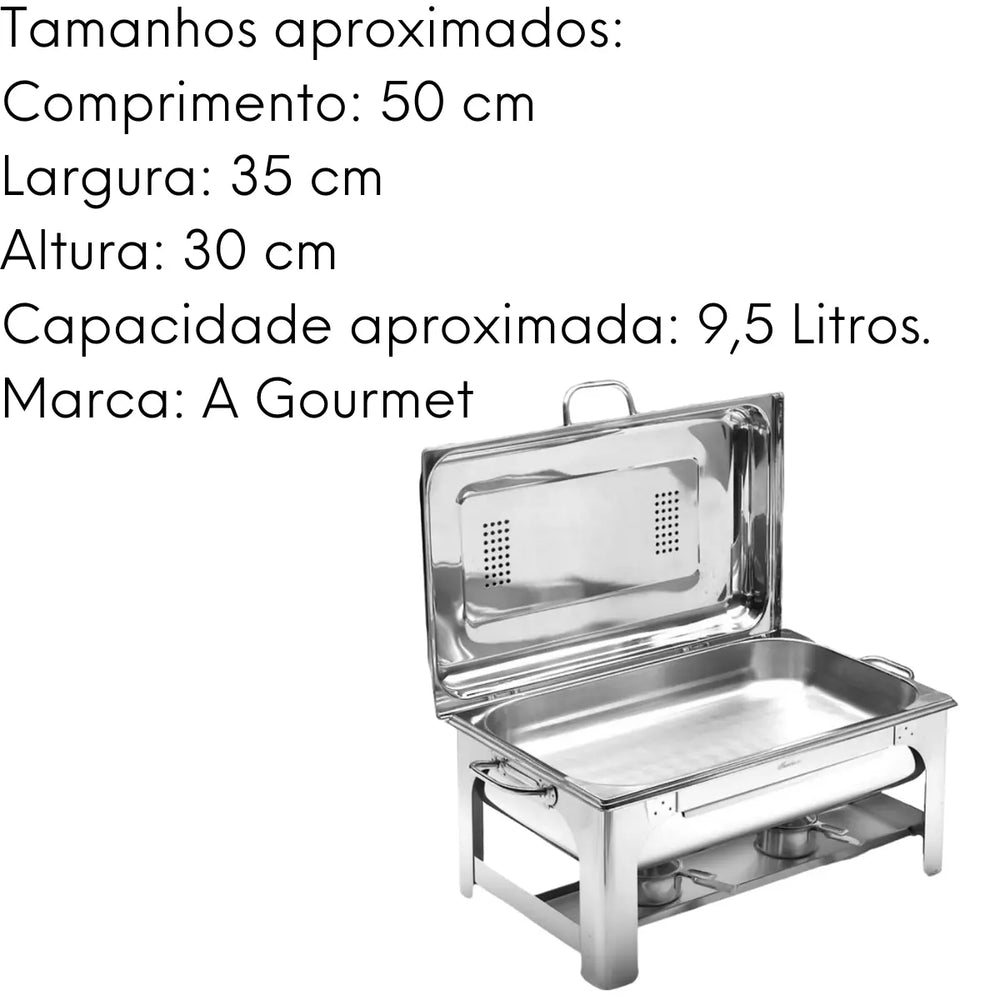 Rechaud Standarb em aço inox 9,5 Litros TecnoCuba