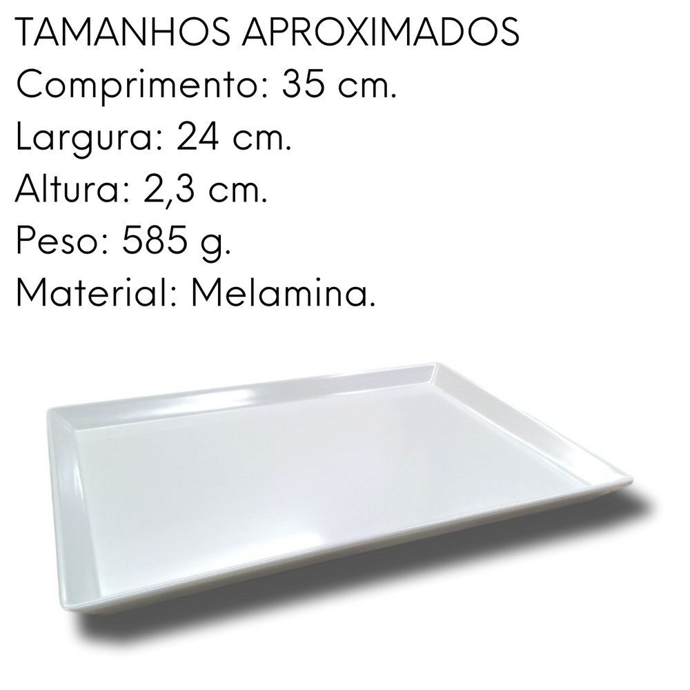 Travessa Oblong 35 cm melamina profissional Gourmet Mix