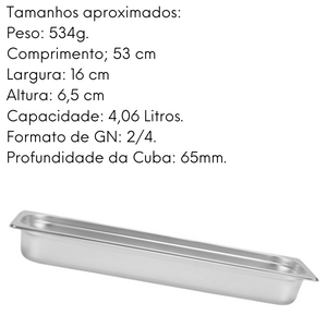 Cuba Aço 201 GN 2/4 65mm Gourmet Mix