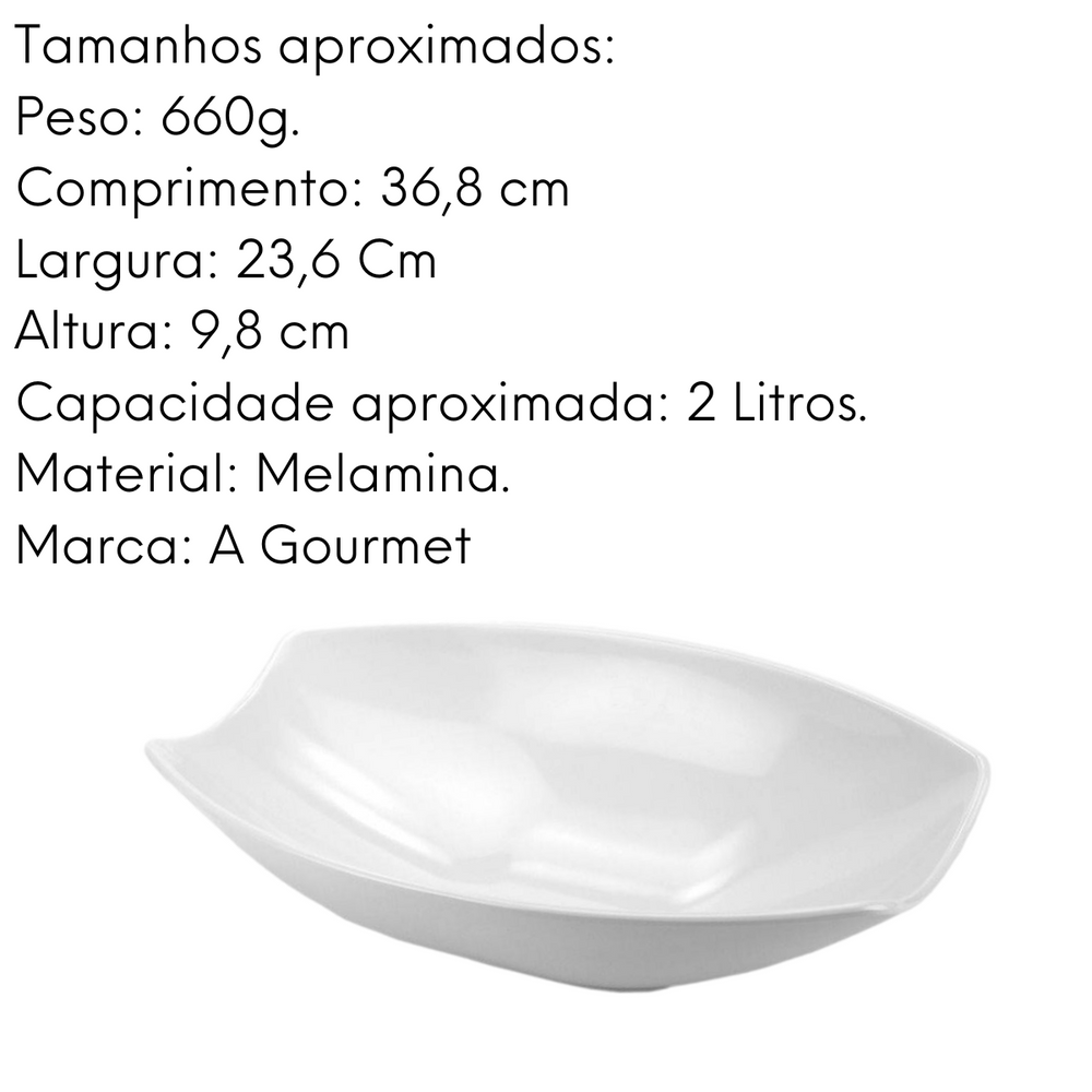 Saladeira Oval Rasa Melamina Gourmet Mix