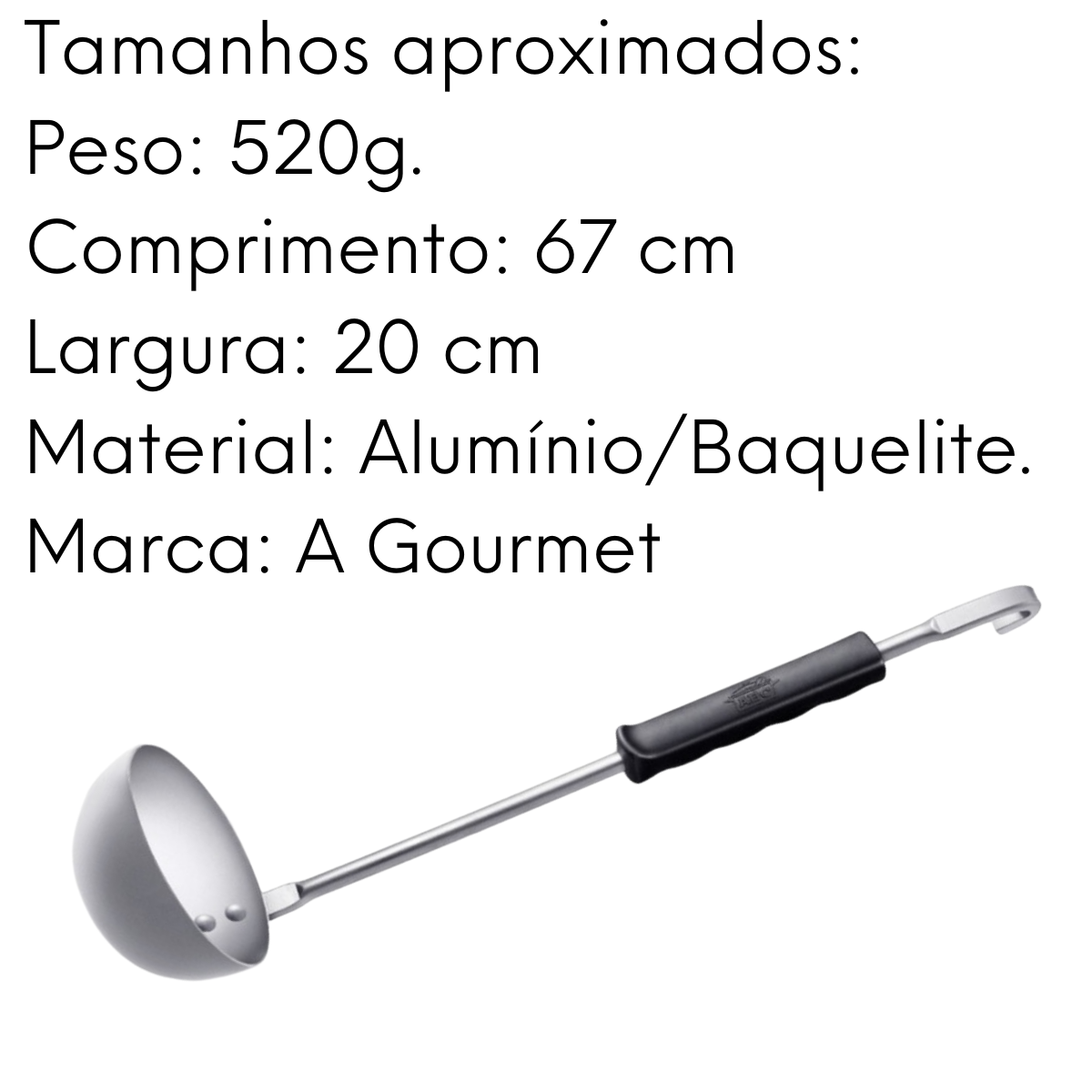 Concha Hotel N° 20 Alumínio Cabo Baquelite 67 cm