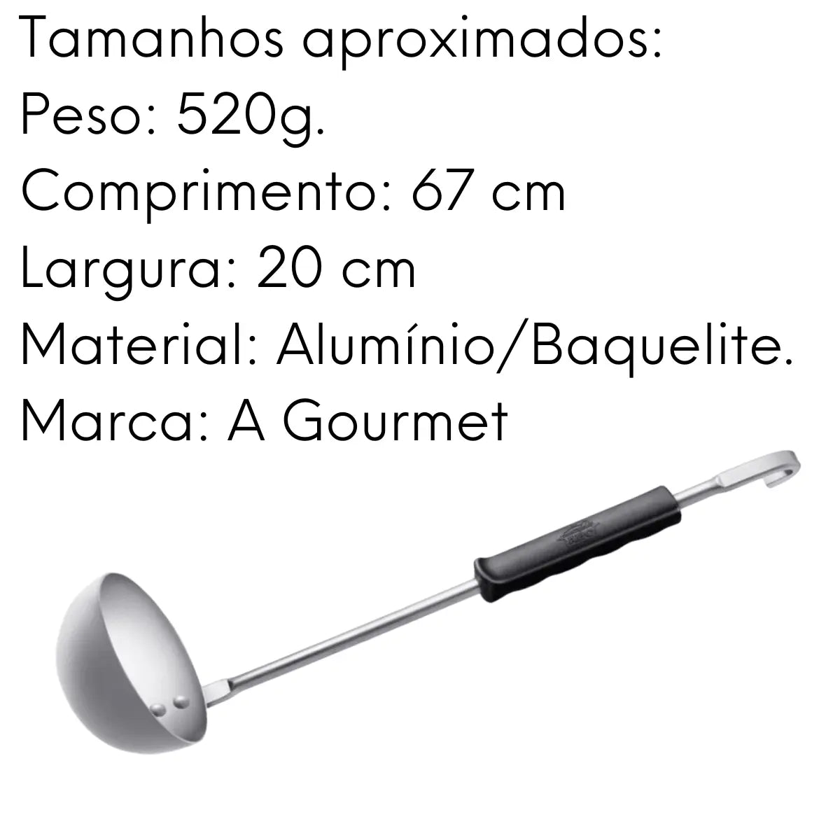 Concha Hotel N° 20 Alumínio Cabo Baquelite 67 cm ABC