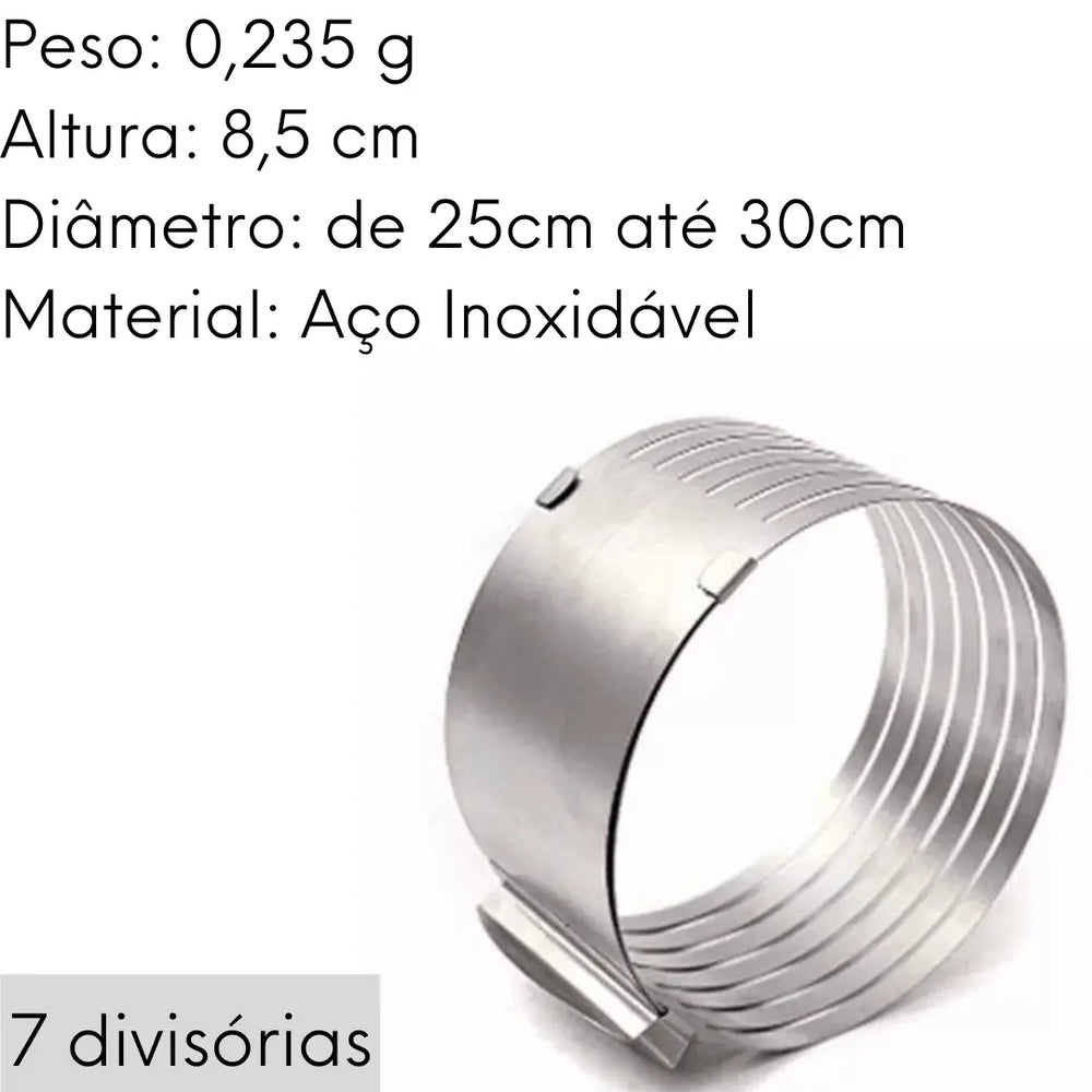 Fatiador De Bolo Aço Inox Redondo Corte Ajustável Hércules Hercules