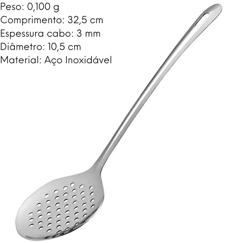 Escumadeira Curve Hercules 32cm Aço Inoxidável Hercules