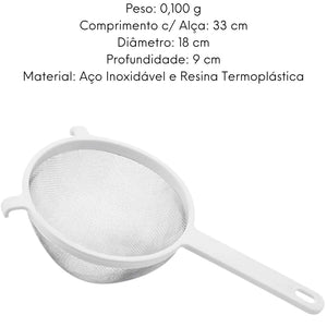 Peneira Inox Cabo Plastico Coador Hercules Hercules