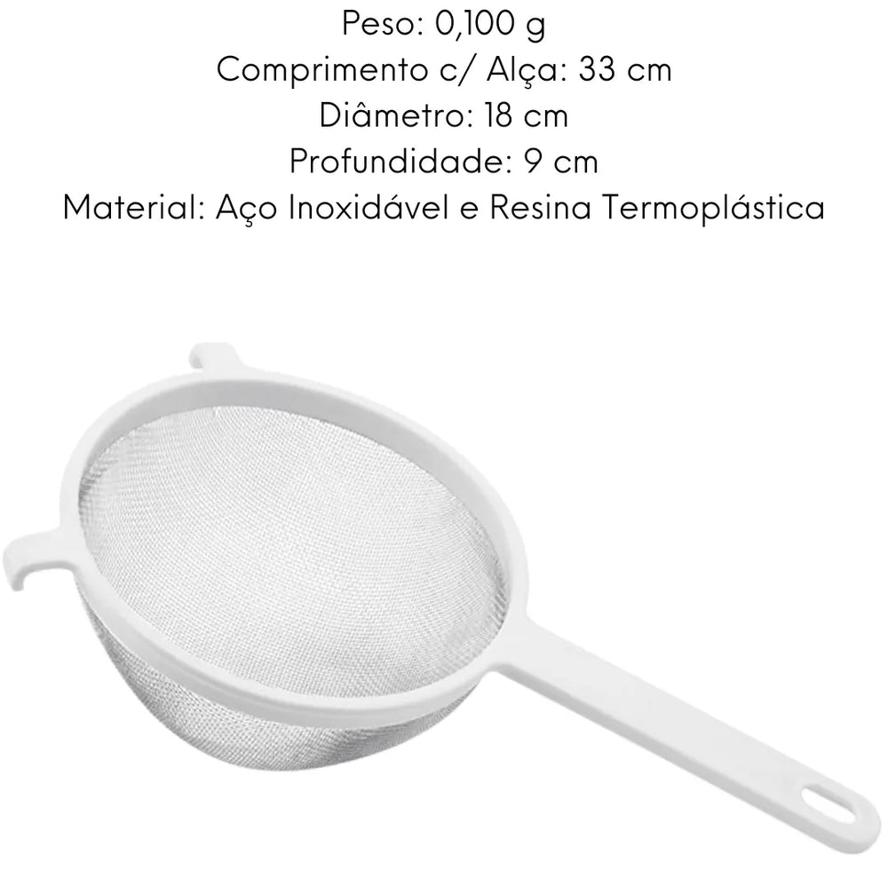 Peneira Inox Cabo Plastico Coador Hercules Hercules