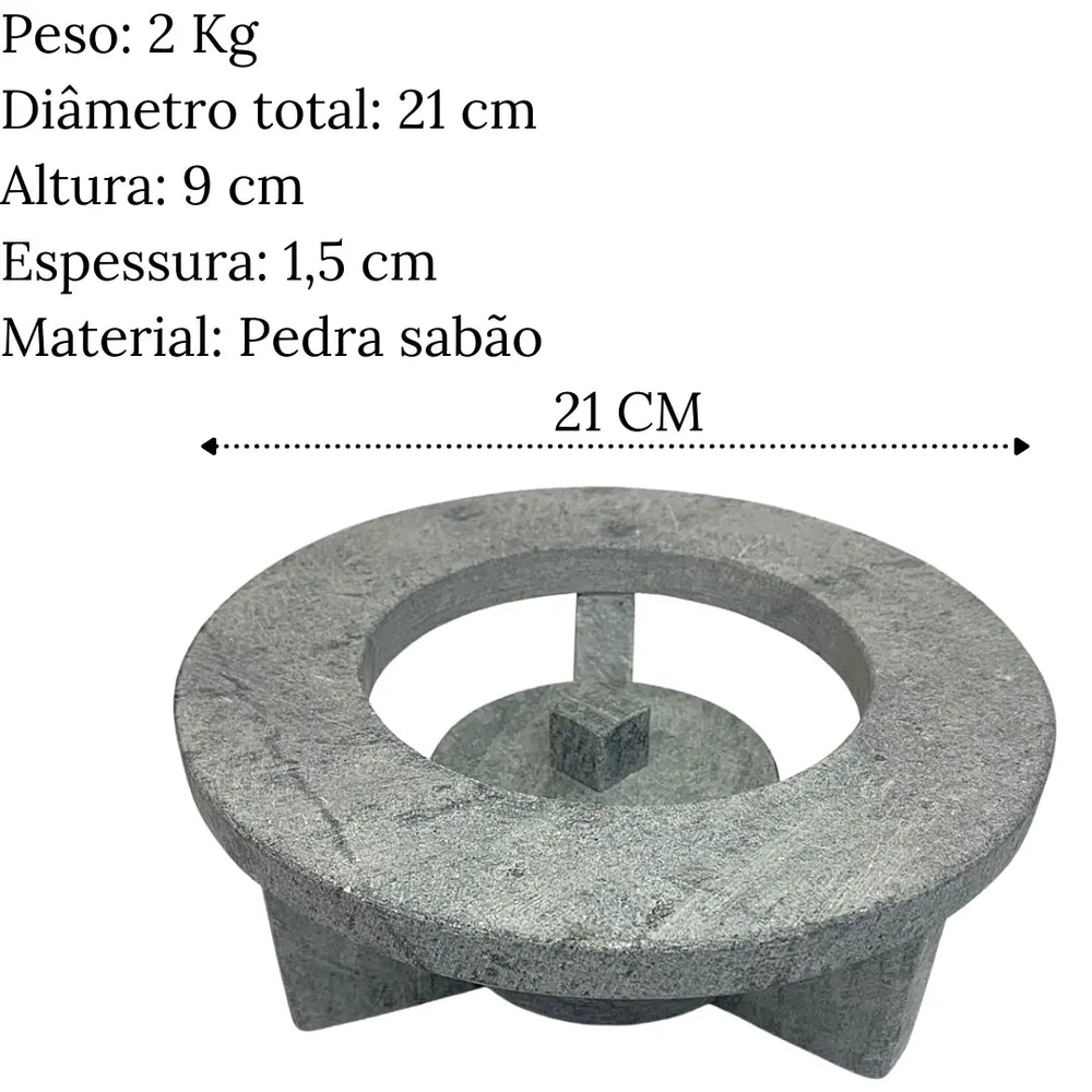 Fogareiro M 21cm Em Pedra Sabão Val Pedra Sabão