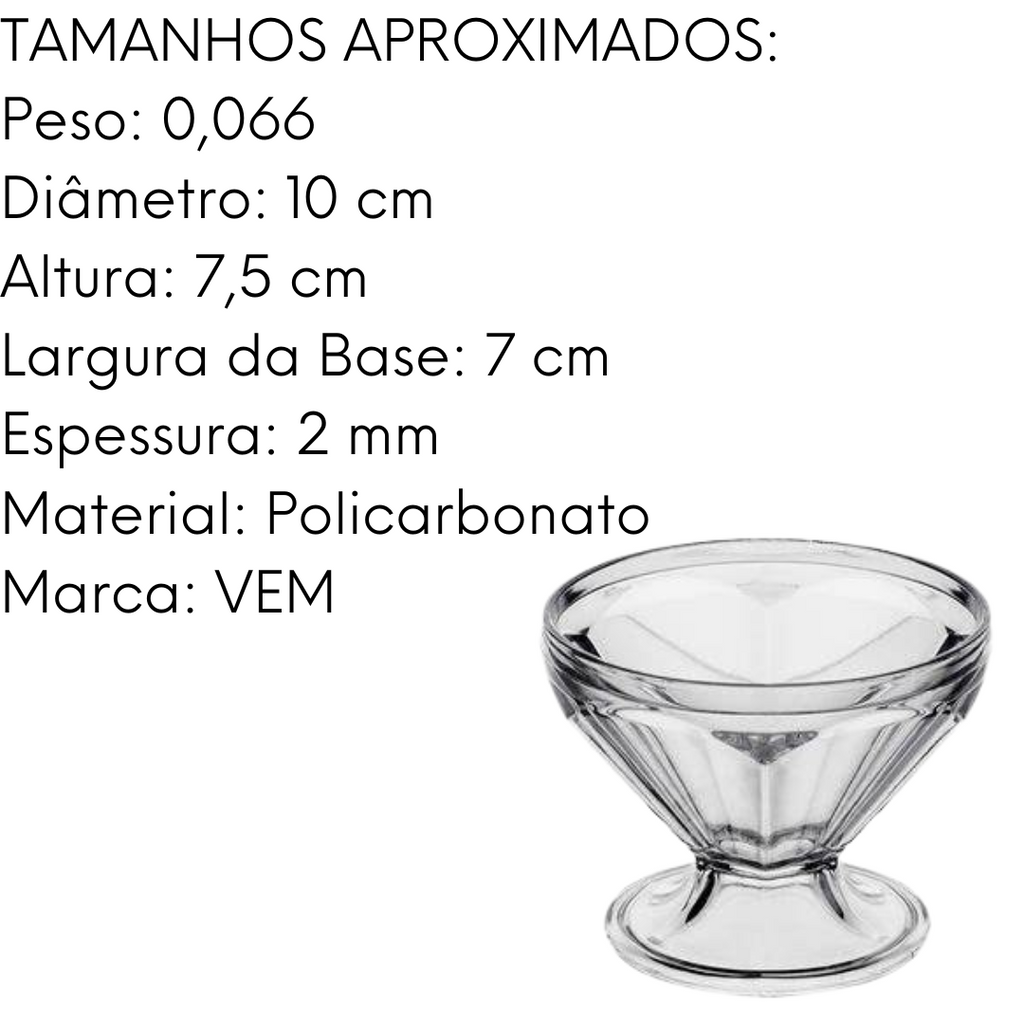 Taça Paris De 150ml Para Sobremesas em Policarbonato VemPlast