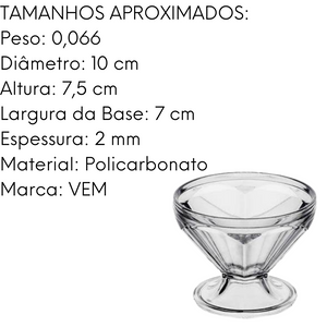 Taça Paris De 150ml Para Sobremesas em Policarbonato VemPlast