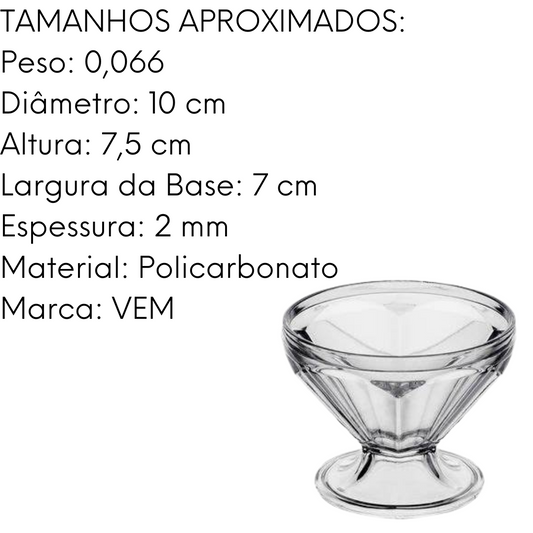 Taça Paris De 150ml Para Sobremesas em Policarbonato