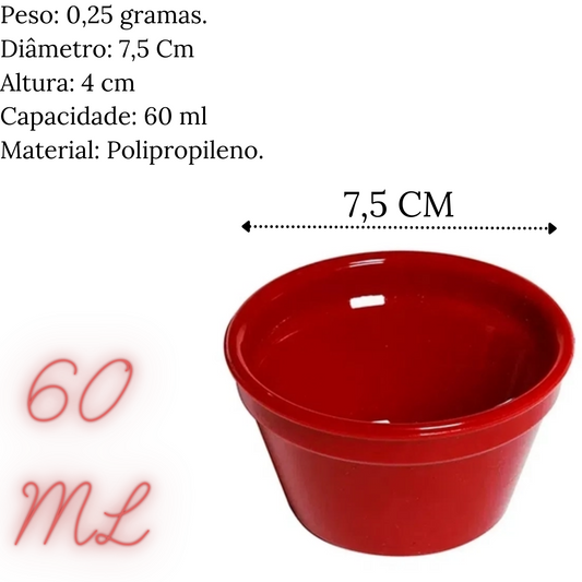 Ramequim Cheff 60ml Polipropileno Vermelho