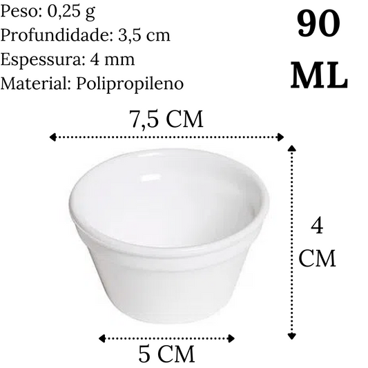 Ramekim Cheff 90ml Polipropileno Branco