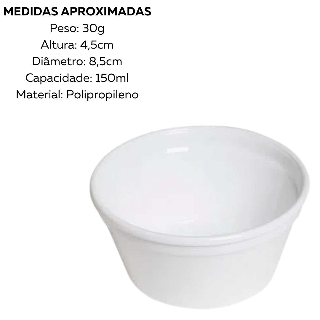 Ramekim Cheff Branco Polipropileno 150 ML VemPlast