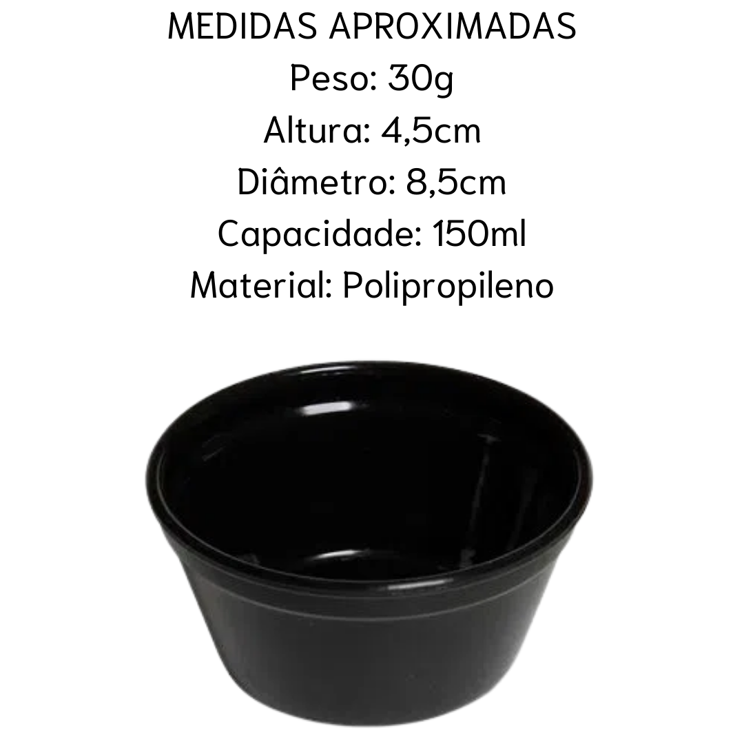 Ramekim Cheff 150ml Polipropileno Preto VemPlast