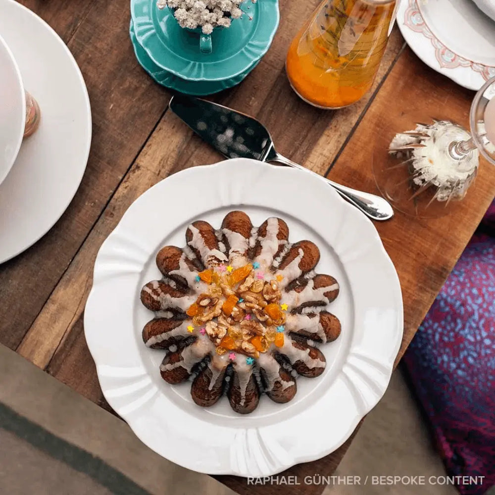 Prato Sobremesa Porcelana Soleil Branco Relevo Bolo Oxford