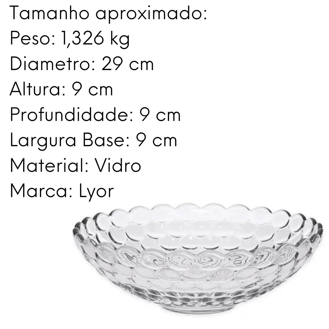 Centro De Mesa Cristal Bubble Lyor Vidro Lyor