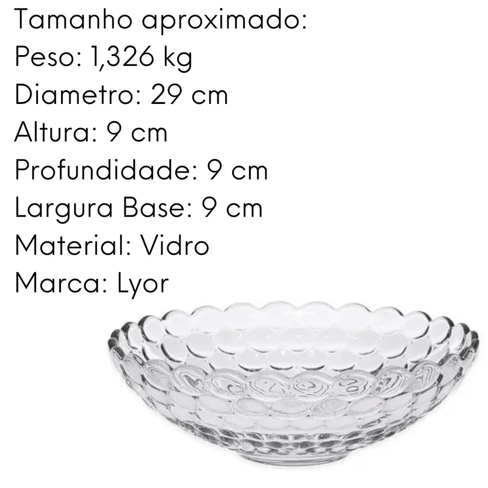 Centro De Mesa Cristal Bubble Lyor Vidro Lyor