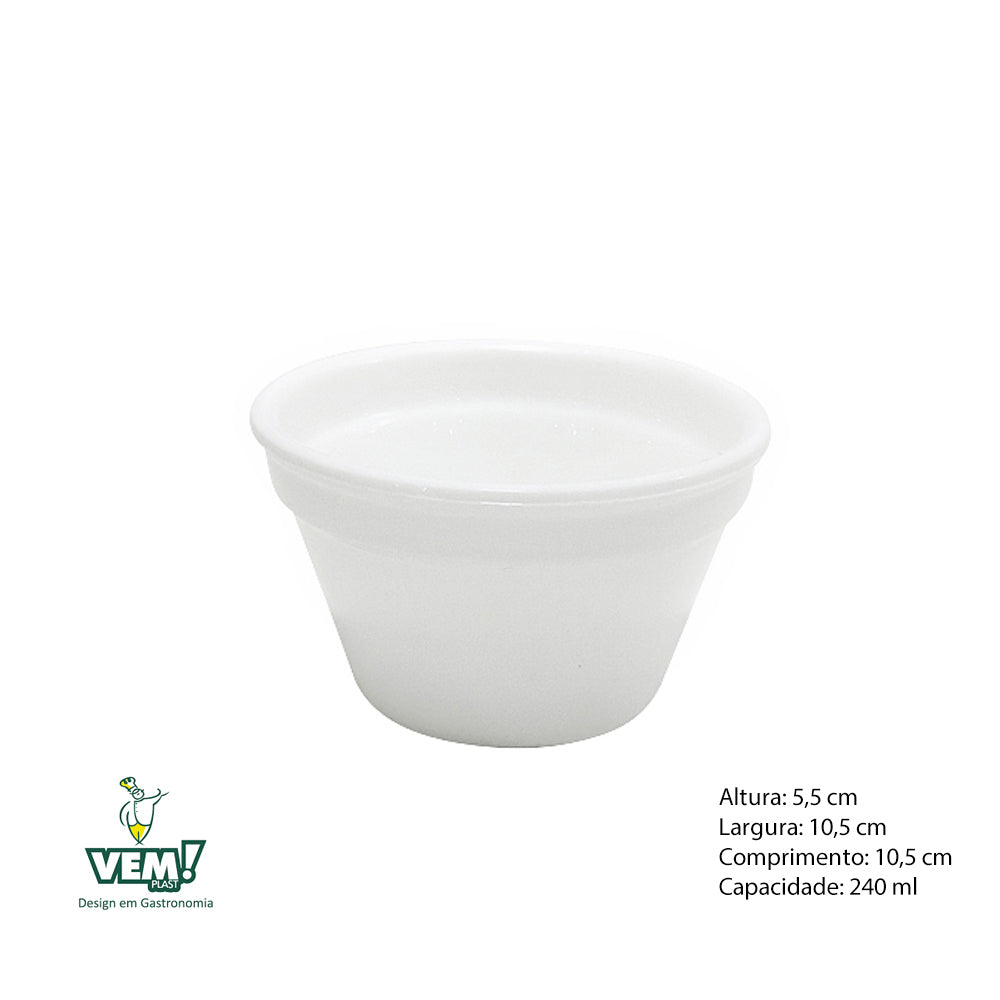 Ramekim Cheff Polipropileno 240 ML Branco VemPlast
