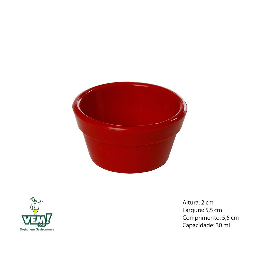 Ramekim Cheff 150ml Vermelho Polipropileno VemPlast