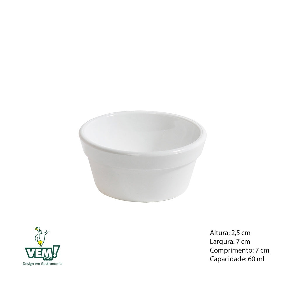 Ramequim Cheff 60 Ml Branco Polipropileno VemPlast