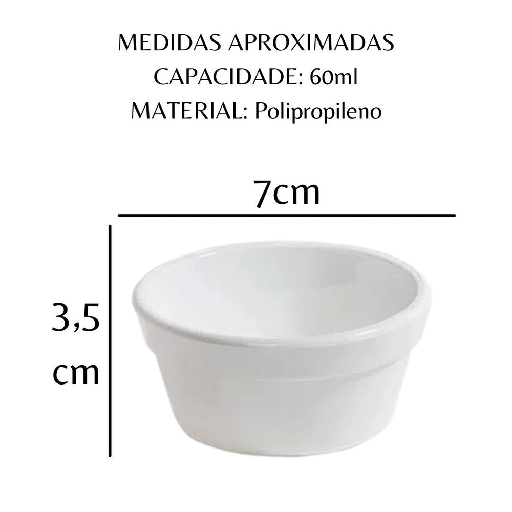 Ramequim Cheff 60 Ml Branco Polipropileno VemPlast